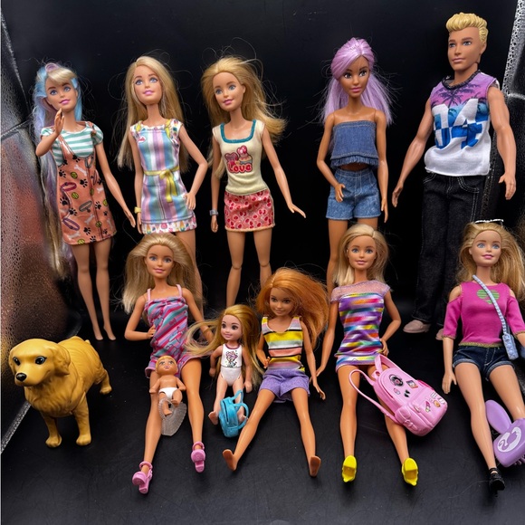 Barbie Other - Barbie Dolls W/Ken Lot of 10 W/ Clothes Shoes Extra Accessories (Lot E) Mattel